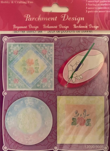 Pergament Design sort. 5, Blumen, Rahmen